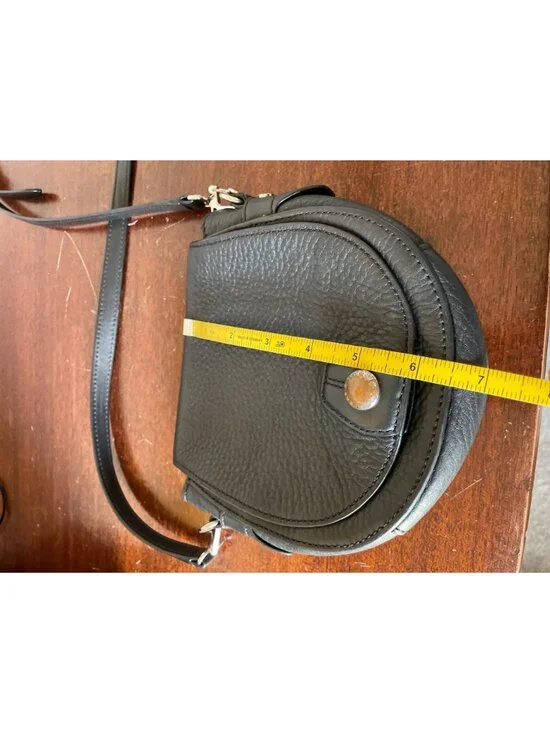 Rag & Bone Mini Flight Black Leather Crossbody Saddle Bag Boho Travel - Picture 14 of 14